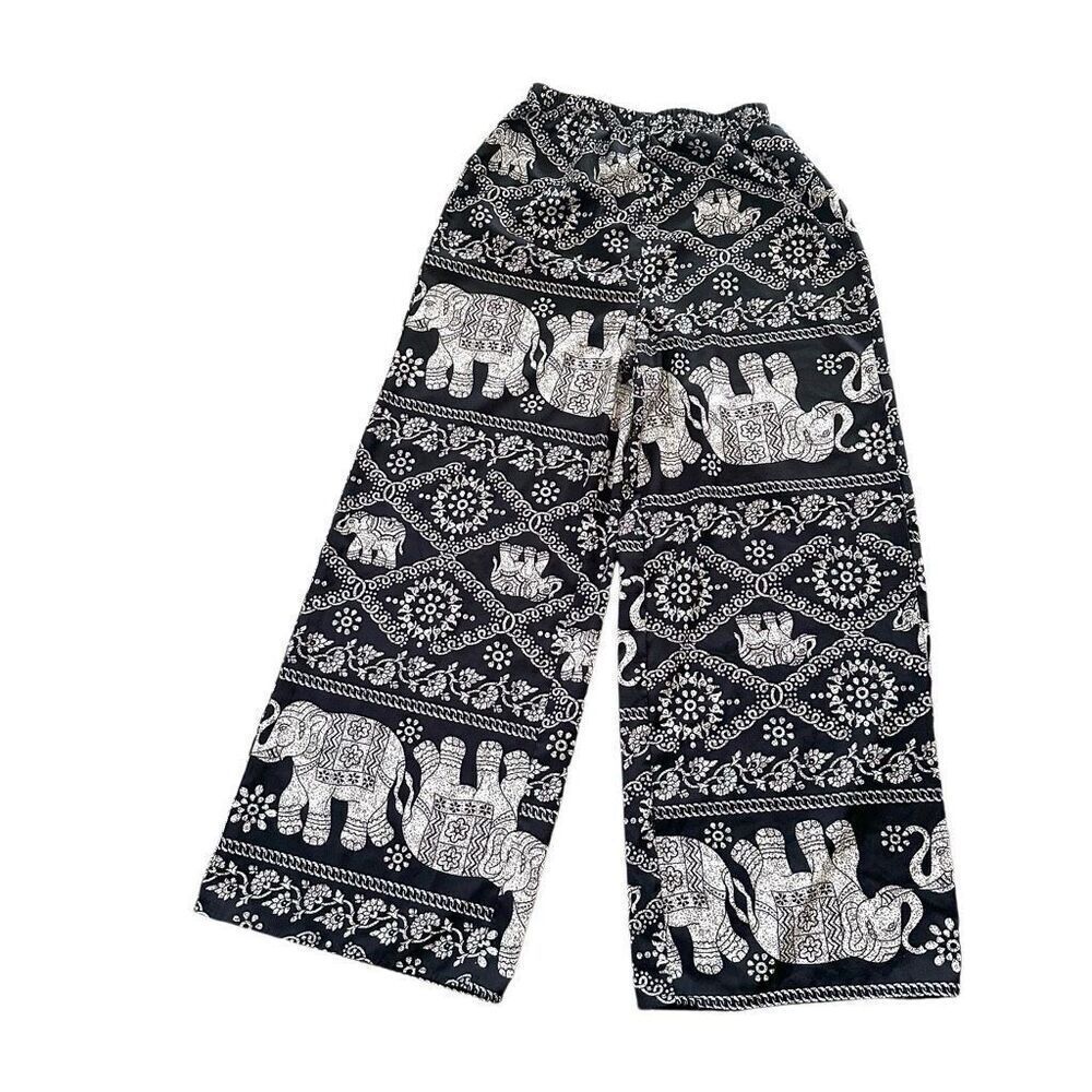SHEIN Music Festival Elephant Print Elastic pants